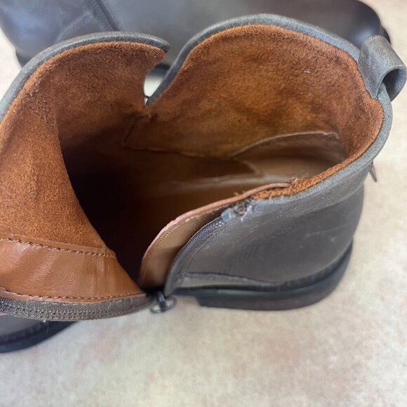 Franco Sarto Hyla Leather Grey Ankle Booties - Picture 10 of 14